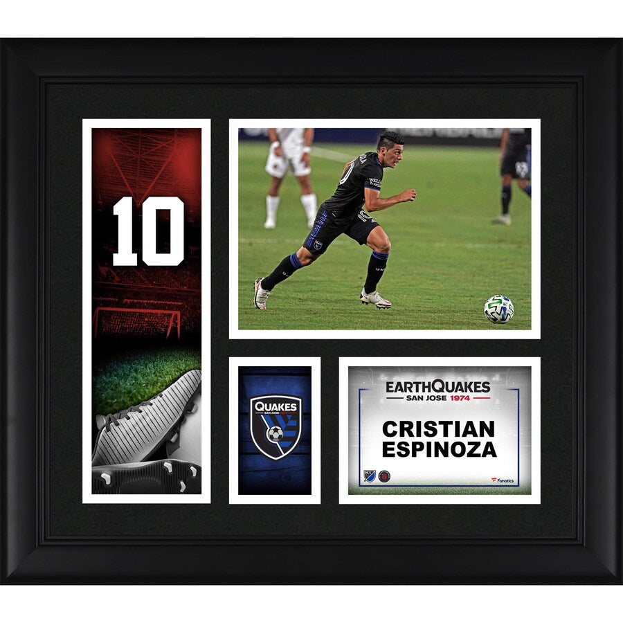 Cristian Espinoza San Jose Earthquakes Framed 15'' x 17'' Player Core Collage