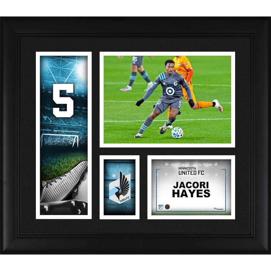 Jacori Hayes Minnesota United FC Framed 15'' x 17'' Player Core Collage