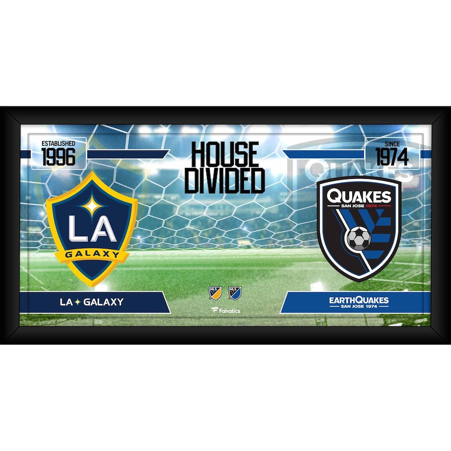LA Galaxy vs. San Jose Earthquakes Framed 10'' x 20'' House Divided Collage