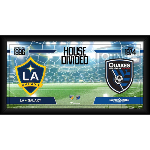 LA Galaxy vs. San Jose Earthquakes Framed 10'' x 20'' House Divided Collage