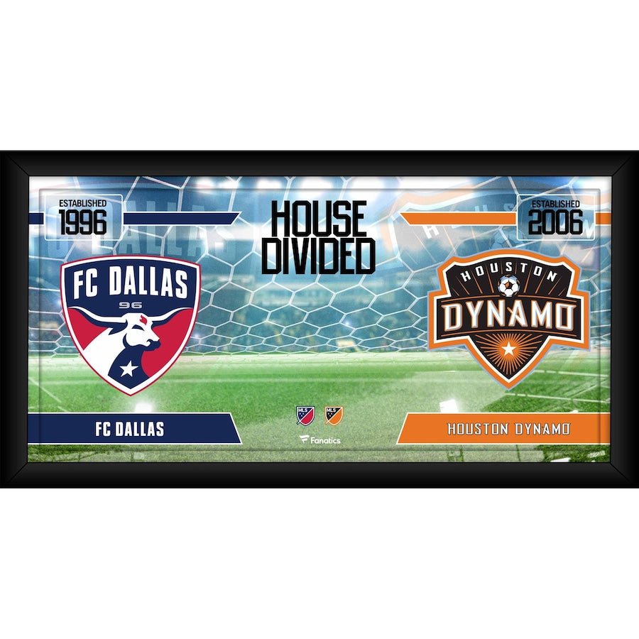 Houston Dynamo vs. FC Dallas Framed 10'' x 20'' House Divided Collage