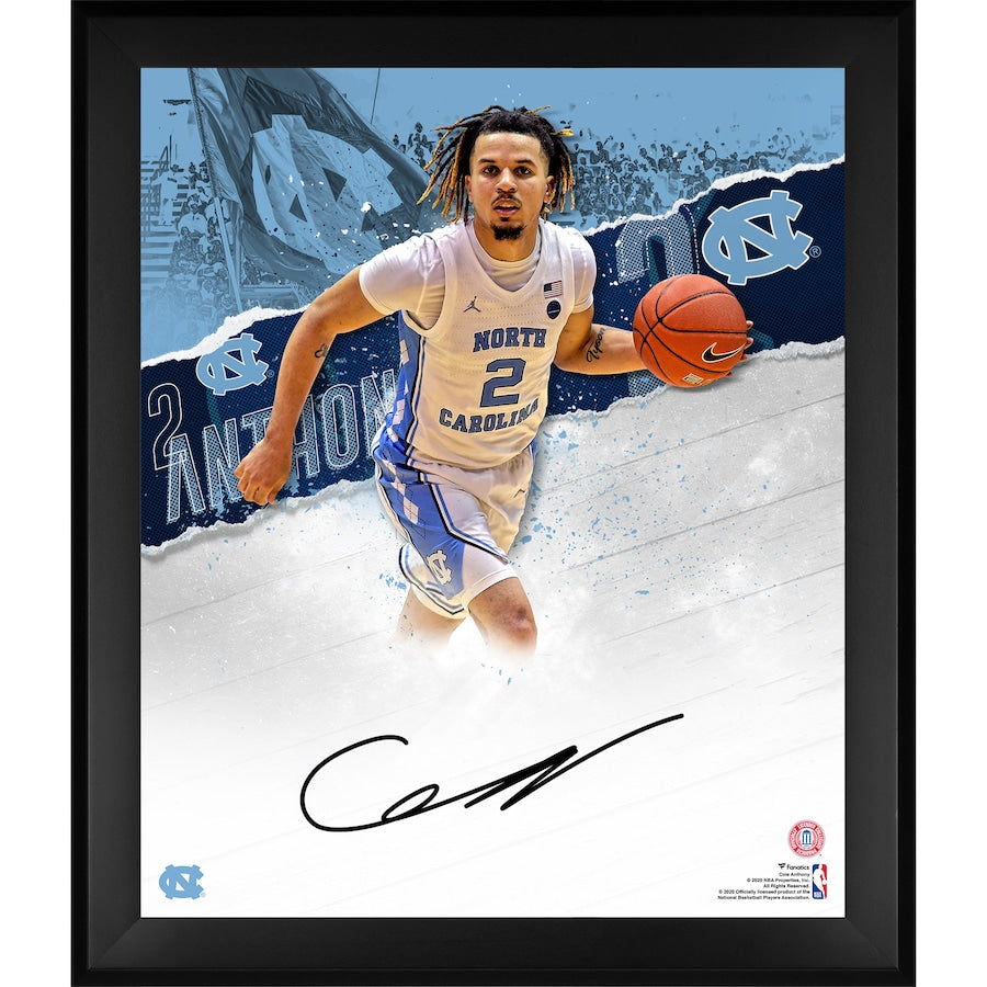 Cole Anthony North Carolina Tar Heels Framed Autographed 20'' x 24'' In Focus Dribbling Photograph