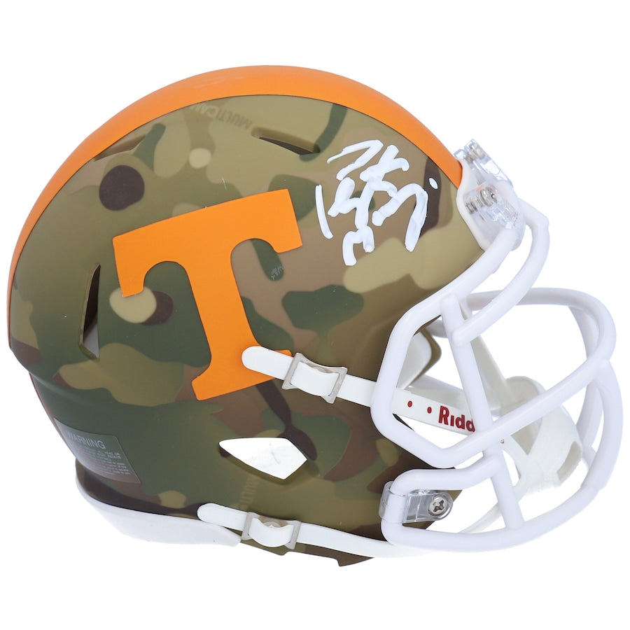 Peyton Manning Tennessee Volunteers Autographed Riddell Camo Alternate Speed Mini Helmet