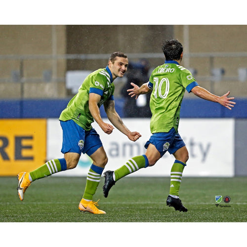 Nicolas Lodeiro Seattle Sounders FC Unsigned 2020 MLS Playoffs Round 1 Goal Celebration in Win vs. LAFC Photograph