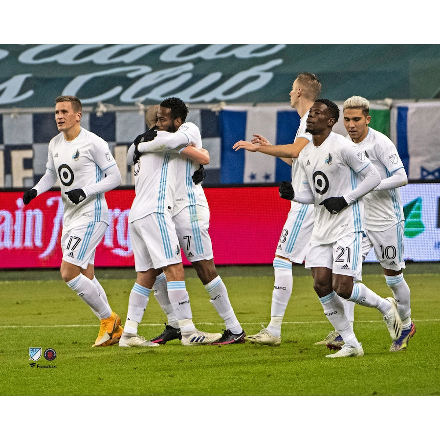 Kevin Molino Minnesota United FC Unsigned 2020 MLS Playoffs Western Conference Semi-Finals Goal Celebration in Win Photograph
