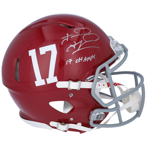 Tua Tagovailoa Alabama Crimson Tide Autographed Riddell Speed Authentic Helmet with ''17 Champs'' Inscription