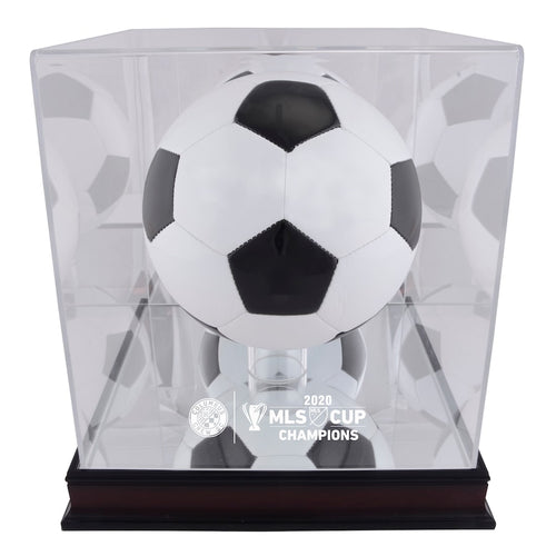 Columbus Crew 2020 MLS Cup Champions Mahogany Team Logo Soccer Ball Display Case