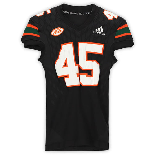 Miami Hurricanes Game-Used #45 Black Jersey from the 2017-2018 NCAA Seasons