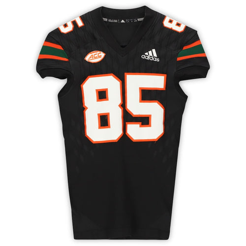 Miami Hurricanes Game-Used #85 Black Jersey from the 2017-2018 NCAA Seasons