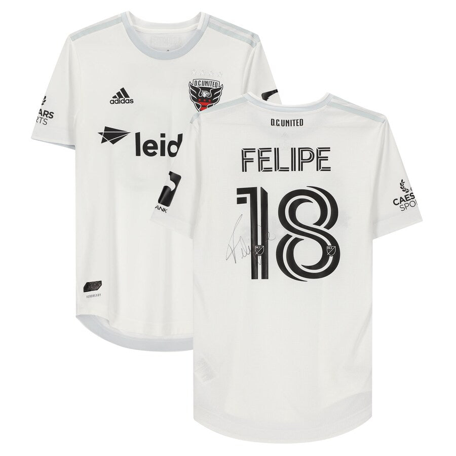 Felipe Martins D.C. United Autographed Match-Used White #18 Jersey from the 2020 MLS Season