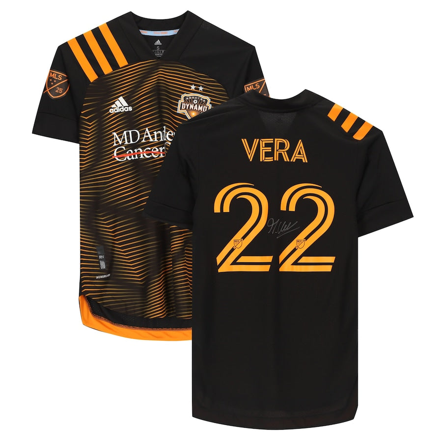 Matias Vera Houston Dynamo Autographed Match-Used #22 Black Jersey from the 2020 MLS Season