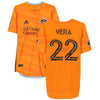 Matias Vera Houston Dynamo FC Autographed Match-Used #22 Orange Jersey from the 2020 MLS Season