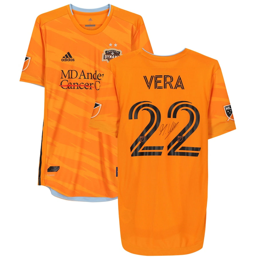 Matias Vera Houston Dynamo FC Autographed Match-Used #22 Orange Jersey from the 2020 MLS Season