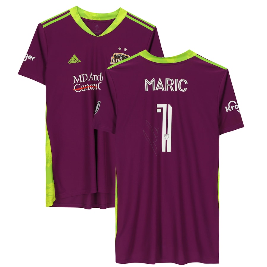 Marko Maric Houston Dynamo FC Autographed Match-Used #1 Purple Jersey from the 2020 MLS Season
