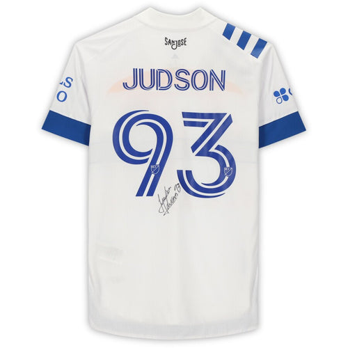 Judson San Jose Earthquakes Autographed Match-Used #93 White Jersey from the 2020 MLS Season