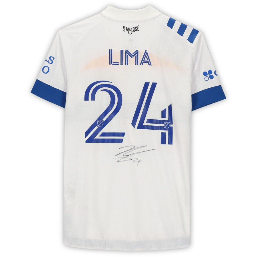 Nick Lima San Jose Earthquakes Autographed Match-Used #24 White Jersey from the 2020 MLS Season