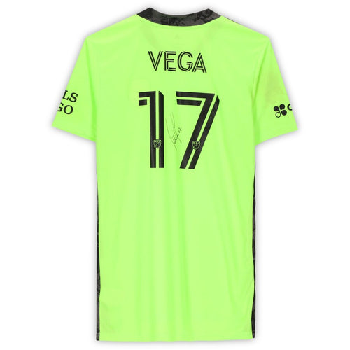 Daniel Vega San Jose Earthquakes Autographed Match-Used #17 Green Jersey from the 2020 MLS Season
