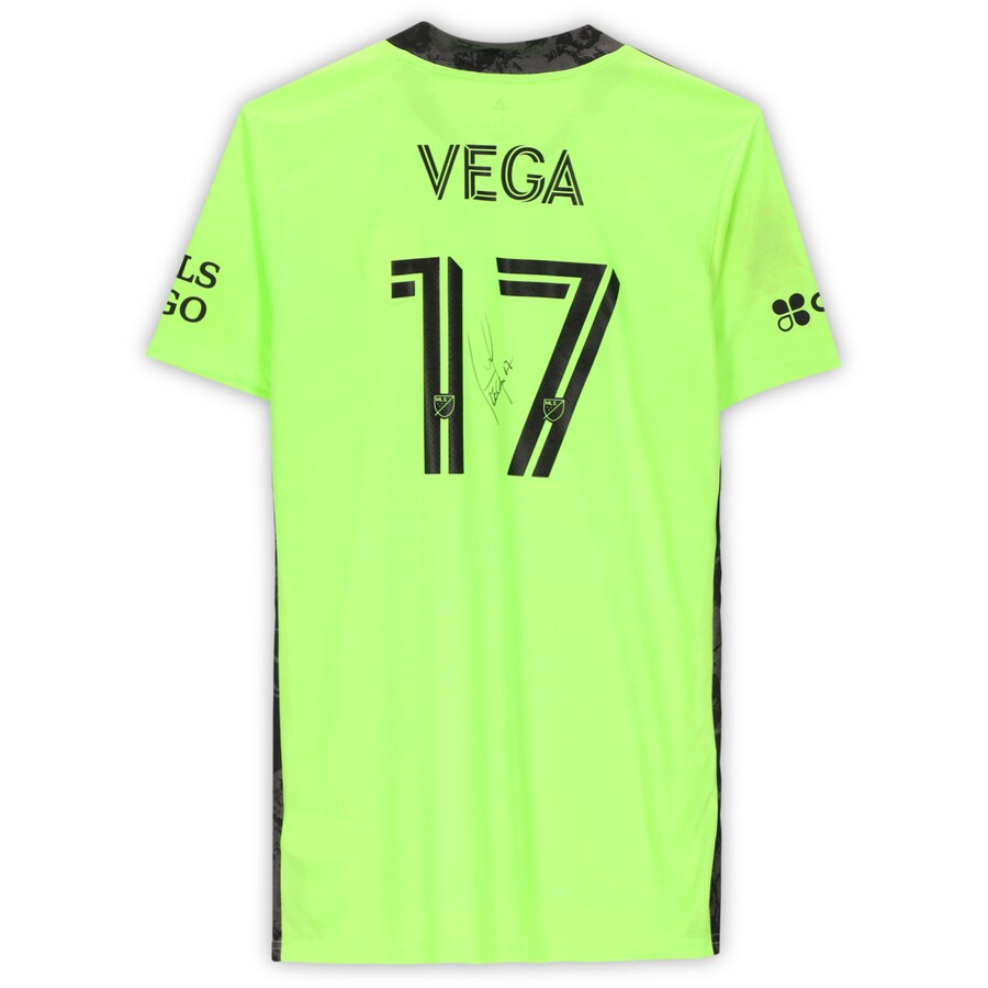 Daniel Vega San Jose Earthquakes Autographed Match-Used #17 Green Jersey from the 2020 MLS Season