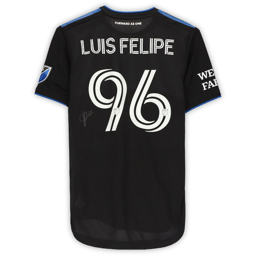 Luis Felipe San Jose Earthquakes Autographed Match-Used #96 Black Jersey from the 2020 MLS Season