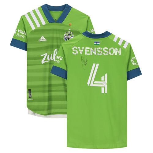 Gustav Svensson Seattle Sounders FC Autographed Match-Used #4 Green Jersey from the 2020 MLS Season
