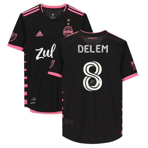Jordy Delem Seattle Sounders FC Autographed Match-Used #8 Black Jersey from the 2020 MLS Season