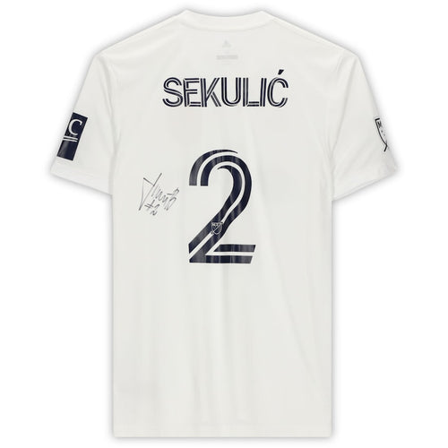 Boris Sekulic Chicago Fire Autographed Match-Used #2 White Jersey from the 2020 MLS Season
