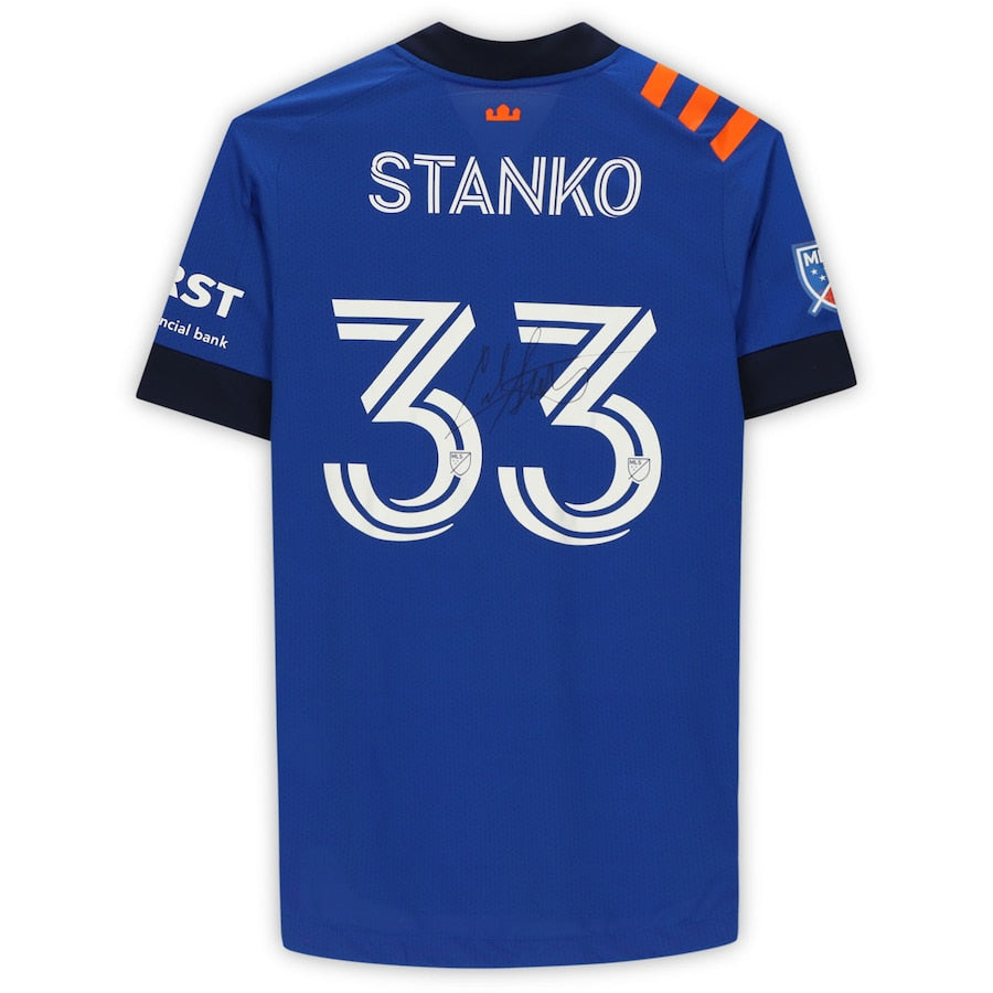 Caleb Stanko FC Cincinnati Autographed Match-Used #33 Blue Jersey from the 2020 MLS Season