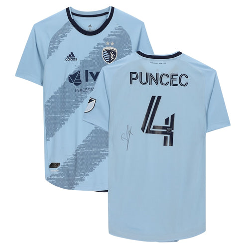 Roberto Puncec Sporting Kansas City Autographed Match-Used #4 Blue Jersey from the 2020 MLS Season