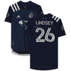 Jaylin Lindsey Sporting Kansas City Autographed Match-Used #26 Navy Jersey from the 2020 MLS Season