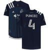 Roberto Puncec Sporting Kansas City Autographed Match-Used #4 Navy Jersey from the 2020 MLS Season