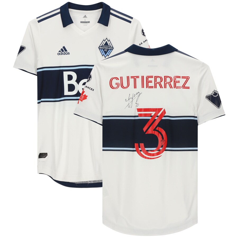 Cristian Gutierrez Vancouver Whitecaps FC Autographed Match-Used #3 White Jersey from the 2020 MLS Season