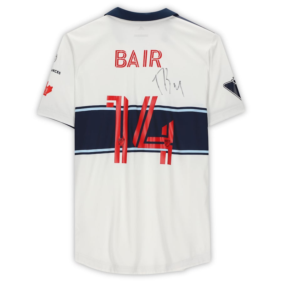 Theo Bair Vancouver Whitecaps FC Autographed Match-Used #14 White Jersey from the 2020 MLS Season
