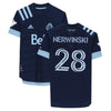 Jake Nerwinski Vancouver Whitecaps FC Autographed Match-Used #28 Navy Jersey from the 2020 MLS Season