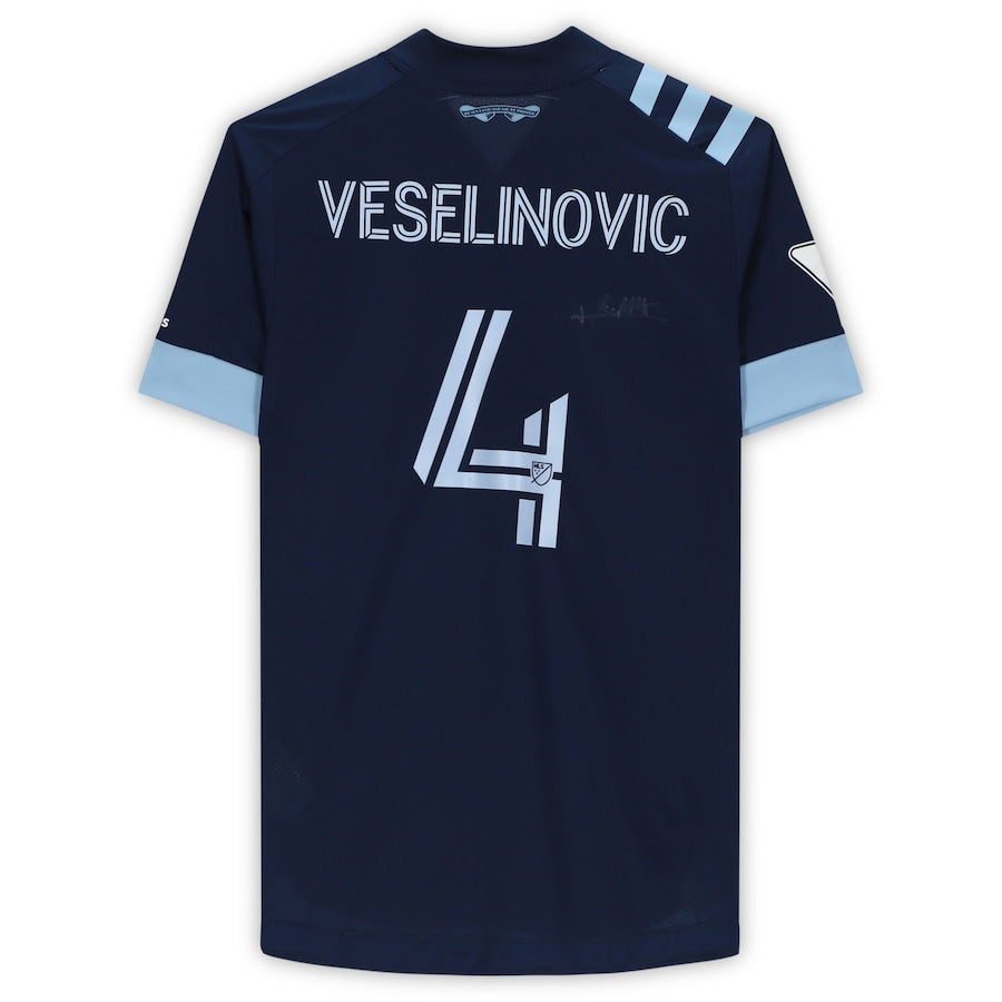 Ranko Veselinovic Vancouver Whitecaps FC Autographed Match-Used #4 Navy Jersey from the 2020 MLS Season