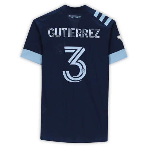 Cristian Gutierrez Vancouver Whitecaps FC Autographed Match-Used #3 Navy Jersey from the 2020 MLS Season