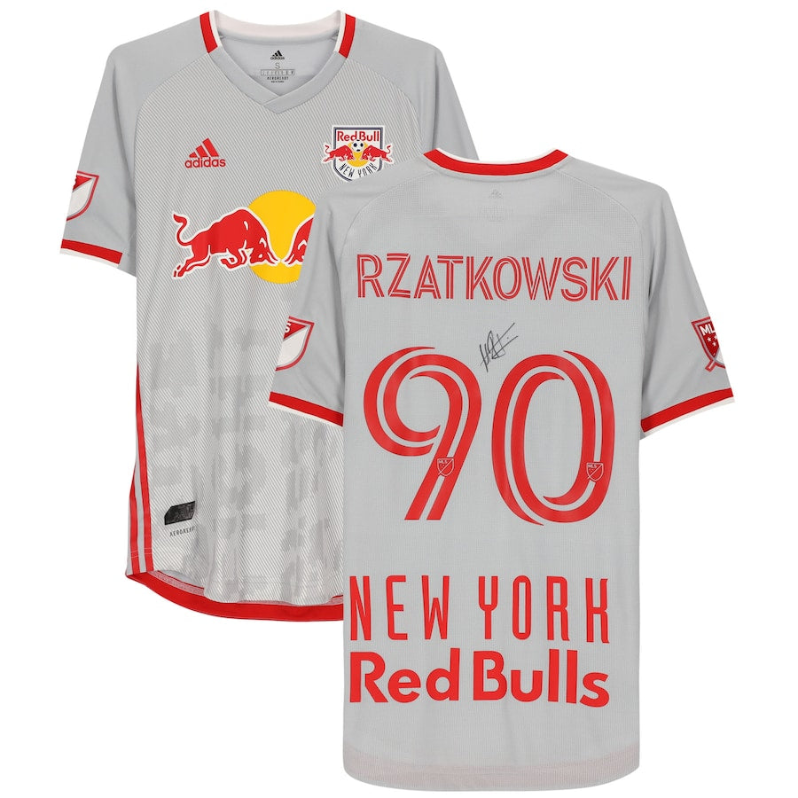 Marc Rzatkowski New York Red Bulls Autographed Match-Used #90 Gray Jersey from the 2020 MLS Season