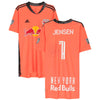 David Jensen New York Red Bulls Autographed Match-Used #1 Coral Jersey from the 2020 MLS Season