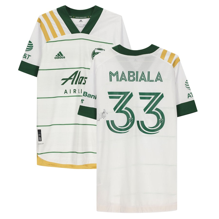Larrys Mabiala Portland Timbers Autographed Match-Used #33 White Jersey from the 2020 MLS Season