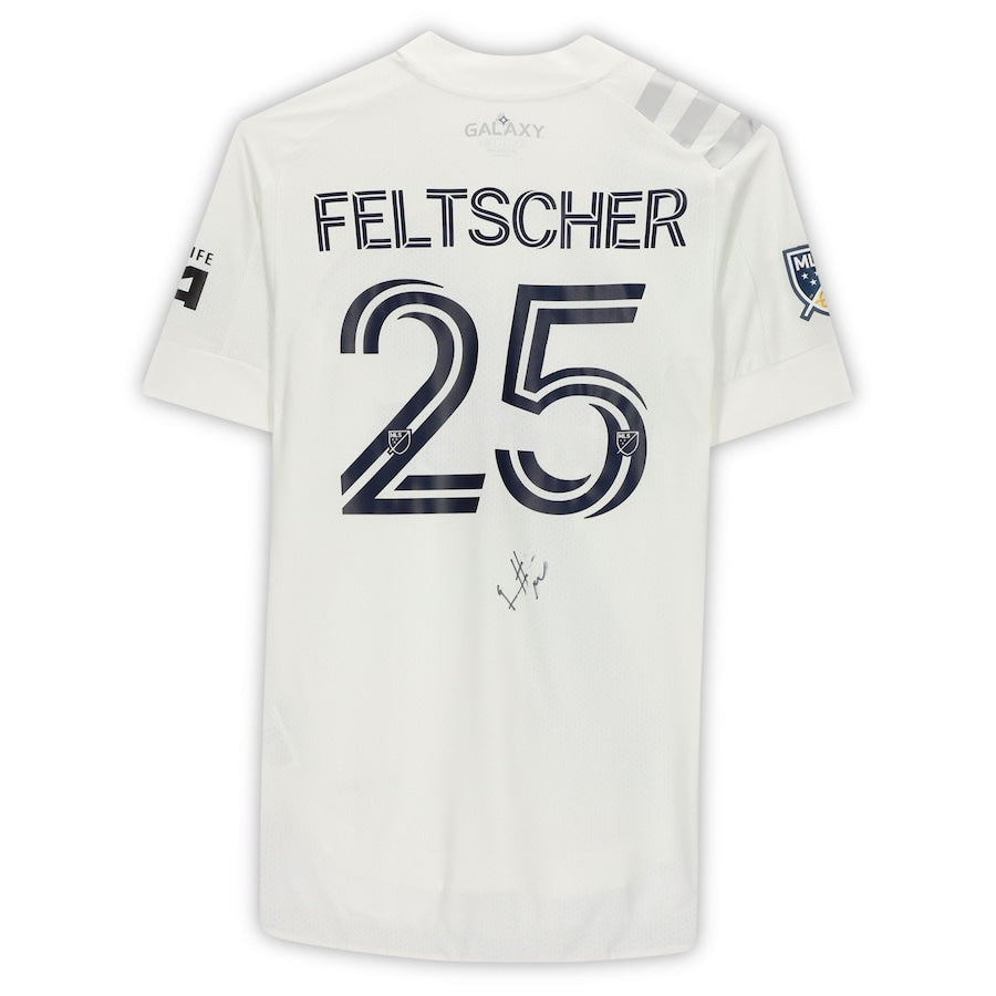 Rolf Feltscher LA Galaxy Autographed Match-Used #25 White Jersey from the 2020 MLS Season