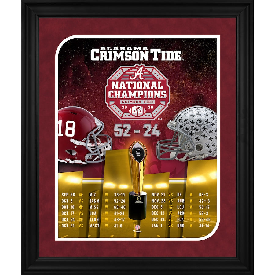 Alabama Crimson Tide Framed 20'' x 24'' College Football Playoff 2020 National Champions Collage