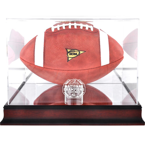 Alabama Crimson Tide College Football Playoff 2020 National Champions Logo Mahogany Football Display Case
