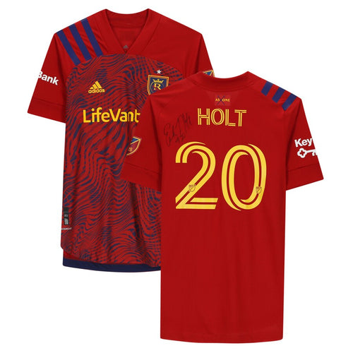 Erik Holt Real Salt Lake Autographed Match-Used #20 Red Jersey from the 2020 MLS Season