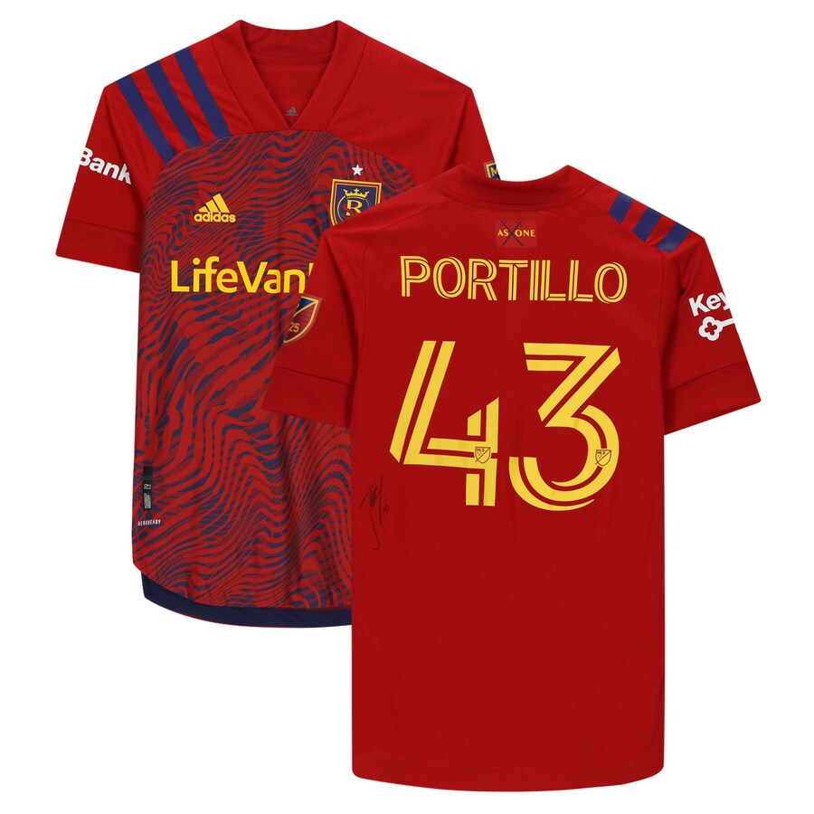 Justin Portillo Real Salt Lake Autographed Match-Used #43 Red Jersey from the 2020 MLS Season