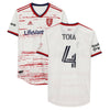 Donny Toia Real Salt Lake Autographed Match-Used #4 White Jersey from the 2020 MLS Season