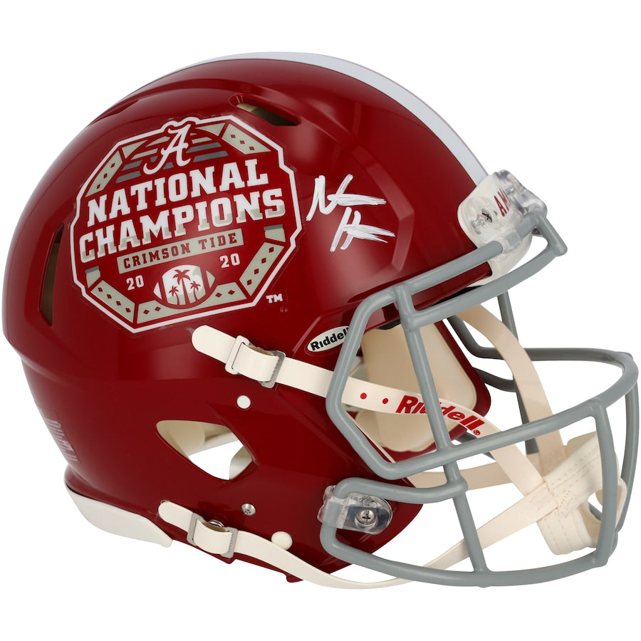 Najee Harris Alabama Crimson Tide Fanatics Authentic Autographed Riddell College Football Playoffs 2020 National Champions Logo Speed Authentic Helmet