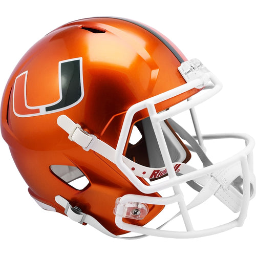 Miami Hurricanes Unsigned Riddell FLASH Alternate Revolution Speed Replica Football Helmet