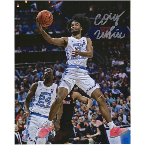 Coby White North Carolina Tar Heels Autographed 8'' x 10'' Finger Roll Photograph