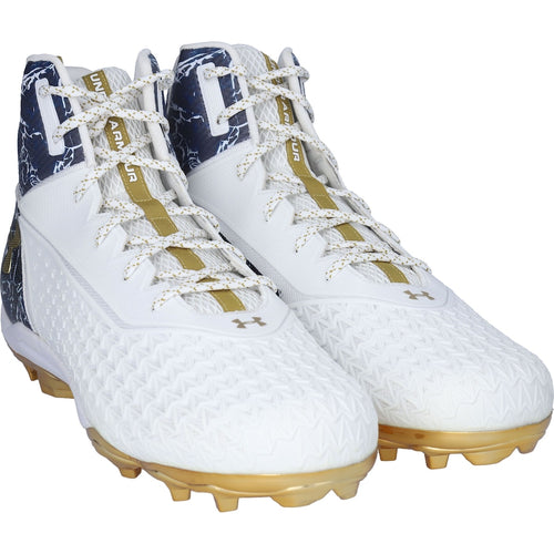 Navy Midshipmen Team-Issued White Hammer Cleats from the 2020 Army/Navy Game - Size 16