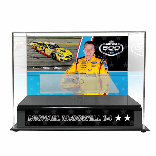 Michael McDowell NASCAR 2021 Daytona 500 Champion 1:24 Die Cast Display Case with Sublimated Plate