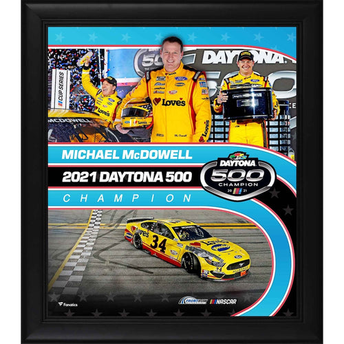 Michael McDowell Framed 15'' x 17'' NASCAR 2021 Daytona 500 Champion Collage
